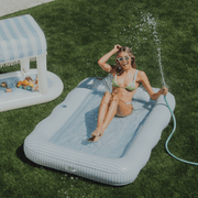 Blue & White Striped Tanning Pool. Use in our out of the pool.